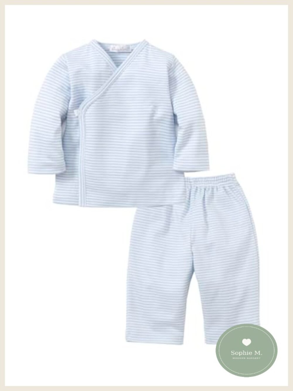 Baby Boys Girls Pima Cotton Striped Tee and Pant Set 3-6 Months